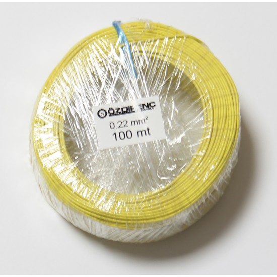 Yellow 0.22mm Cable 100mt